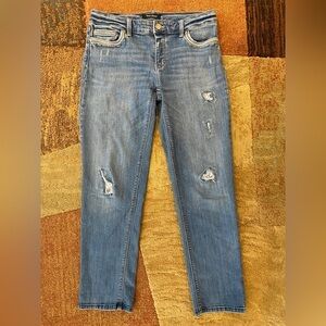 White House Black Market Straight Leg Crop Jeans Distressed